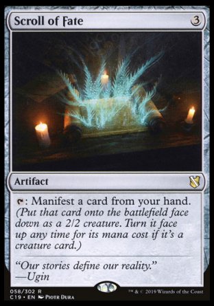 (058) Magic The Gathering Commander 2019 Single: Scroll of Fate  Rare