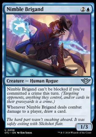 (058) Magic The Gathering Outlaws of Thunder Junction Single: Nimble Brigand  Holo Uncommon