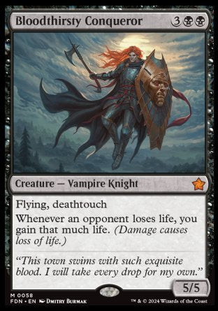 (058) Magic The Gathering Magic: The Gathering Foundations Single: Bloodthirsty Conqueror Holo Mythic