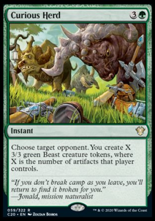 (059/322) Magic The Gathering Commander: Ikoria Single: Curious Herd  Rare