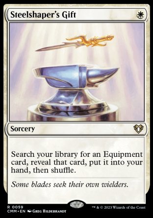 (059) Magic The Gathering Commander Masters Single: Steelshaper's Gift Holo Rare