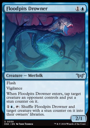 (059) Magic The Gathering Duskmourn: House of Horror Single: Floodpits Drowner  Uncommon