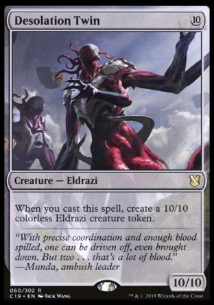 (060) Magic The Gathering Commander 2019 Single: Desolation Twin  Rare