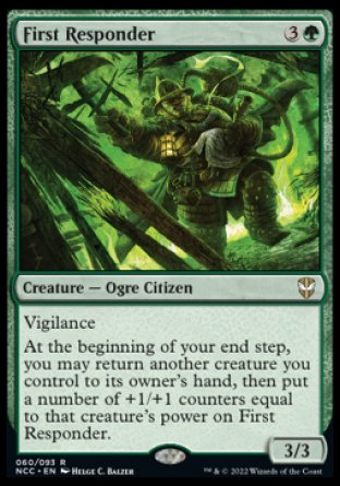 (060) Magic The Gathering Commander: Streets of New Capenna Single: First Responder  Rare