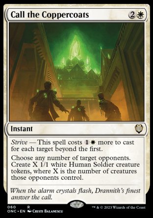 (060) Magic The Gathering Commander: Phyrexia: All Will Be One Single: Call the Coppercoats  Rare