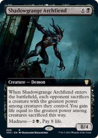 (060) Magic The Gathering Commander: Innistrad: Crimson Vow Single: Shadowgrange Archfiend (V.2)  Rare
