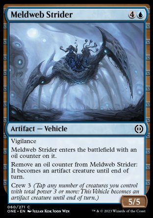 (060) Magic The Gathering Phyrexia: All Will Be One Single: Meldweb Strider Holo Common