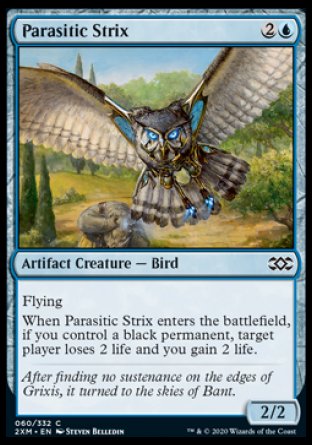(060/332) Magic The Gathering Double Masters Single: Parasitic Strix Holo Common