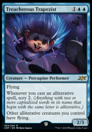 (060) Magic The Gathering Unfinity Single: Treacherous Trapezist  Rare