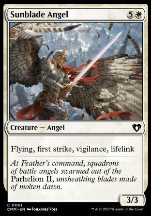 (061) Magic The Gathering Commander Masters Single: Sunblade Angel Holo Common