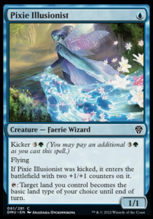 (061) Magic The Gathering Dominaria United Single: Pixie Illusionist Holo Common