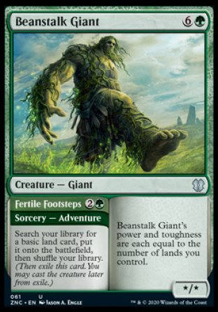 (061) Magic The Gathering Commander: Zendikar Rising Single: Beanstalk Giant // Fertile Footsteps Holo Uncommon