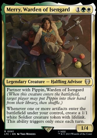 (061) Magic The Gathering Commander: The Lord of the Rings: Tales of Middle-earth Single: Merry, Warden of Isengard  Rare