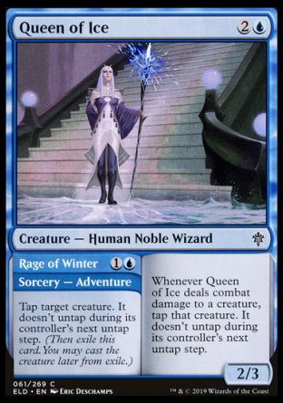 (061/269) Magic The Gathering Throne of Eldraine Single: Queen of Ice // Rage of Winter Holo Common