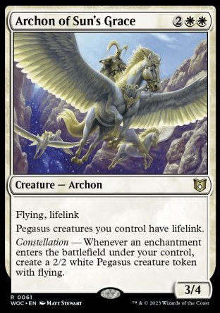 (061) Magic The Gathering Commander: Wilds of Eldraine Single: Archon of Sun's Grace  Rare