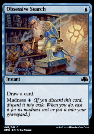(061) Magic The Gathering Dominaria Remastered Single: Obsessive Search Holo Common