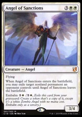 (061) Magic The Gathering Commander 2019 Single: Angel of Sanctions  Mythic