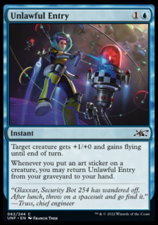 (062) Magic The Gathering Unfinity Single: Unlawful Entry Holo Common