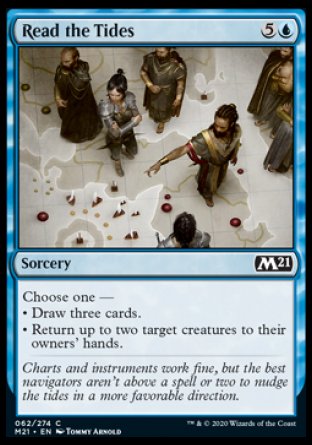 (062) Magic The Gathering Core 2021 Single: Read the Tides Holo Common
