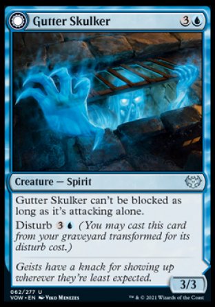 (062) Magic The Gathering Innistrad: Crimson Vow Single: Gutter Skulker // Gutter Shortcut Holo Uncommon