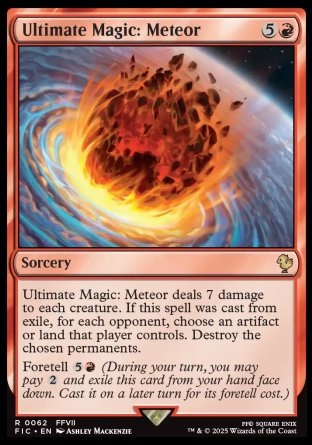 (062) Magic The Gathering Commander: Magic: The Gathering - FINAL FANTASY: Collector's Edition Single: Ultimate Magic: Meteor Holo Rare