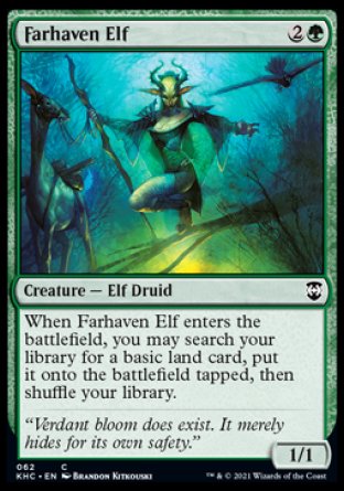 (062) Magic The Gathering Commander: Kaldheim Single: Farhaven Elf Holo Common