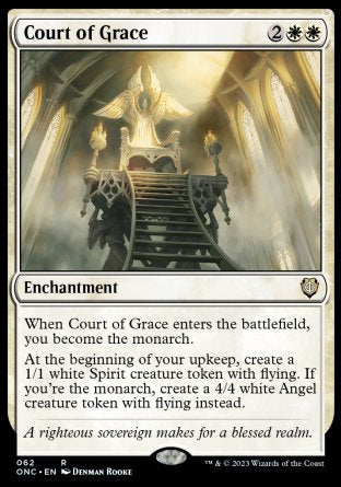 (062) Magic The Gathering Commander: Phyrexia: All Will Be One Single: Court of Grace  Rare