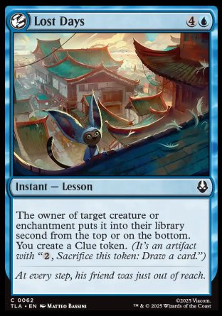 (062) Magic The Gathering Magic: The Gathering | Avatar: The Last Airbender Single: Lost Days  Common