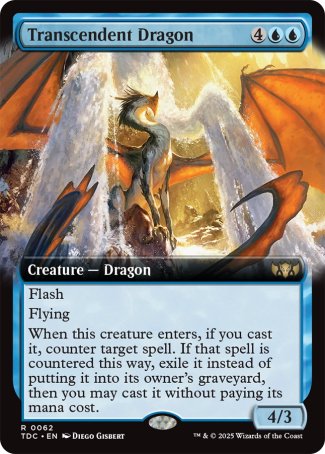 (062) Magic The Gathering Commander: Tarkir: Dragonstorm: Extras Single: Transcendent Dragon  Rare