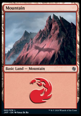 (062) Magic The Gathering Jumpstart Single: Mountain (V.1)  Land