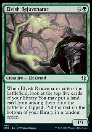 (063) Magic The Gathering Commander: Zendikar Rising Single: Elvish Rejuvenator  Common