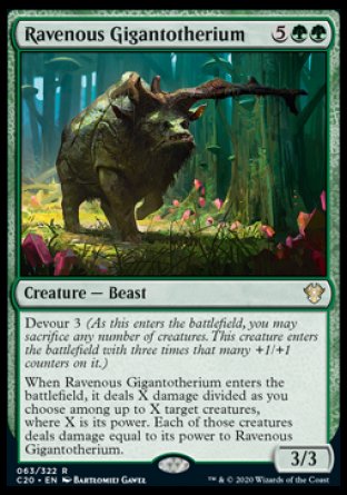 (063/322) Magic The Gathering Commander: Ikoria Single: Ravenous Gigantotherium Holo Rare