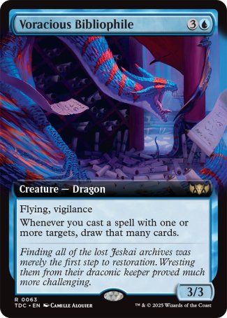 (063) Magic The Gathering Commander: Tarkir: Dragonstorm: Extras Single: Voracious Bibliophile  Rare
