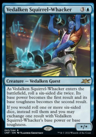 (063) Magic The Gathering Unfinity Single: Vedalken Squirrel-Whacker  Rare