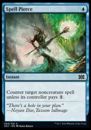 (063) Magic The Gathering Double Masters 2022 Single: Spell Pierce Holo Common