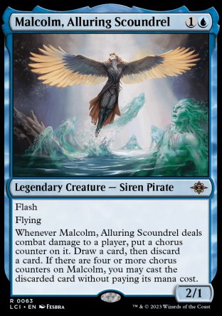 (063) Magic The Gathering The Lost Caverns of Ixalan Single: Malcolm, Alluring Scoundrel Holo Rare