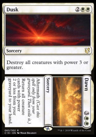 (063) Magic The Gathering Commander 2019 Single: Dusk // Dawn  Rare
