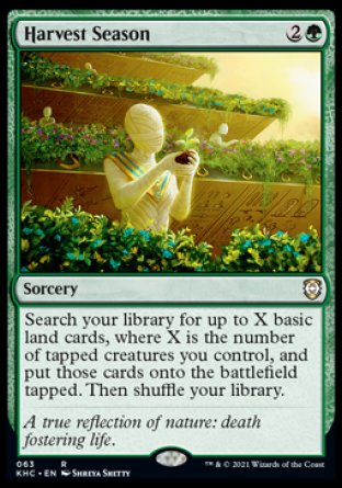 (063) Magic The Gathering Commander: Kaldheim Single: Harvest Season  Rare