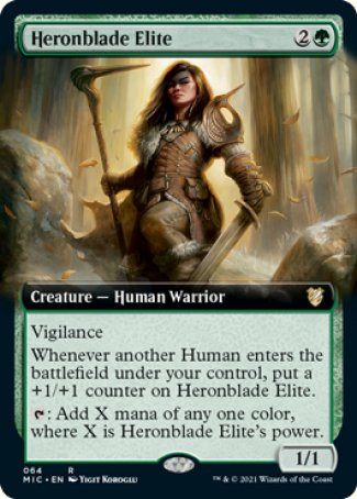(064) Magic The Gathering Commander: Innistrad: Midnight Hunt Single: Heronblade Elite (V.2)  Rare
