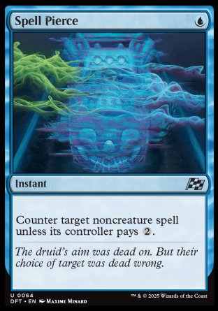 (064) Magic The Gathering Aetherdrift Single: Spell Pierce Holo Uncommon
