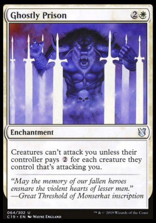 (064) Magic The Gathering Commander 2019 Single: Ghostly Prison  Uncommon