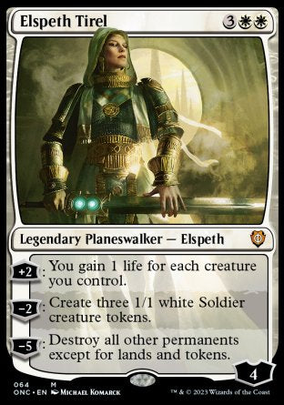(064) Magic The Gathering Commander: Phyrexia: All Will Be One Single: Elspeth Tirel  Mythic