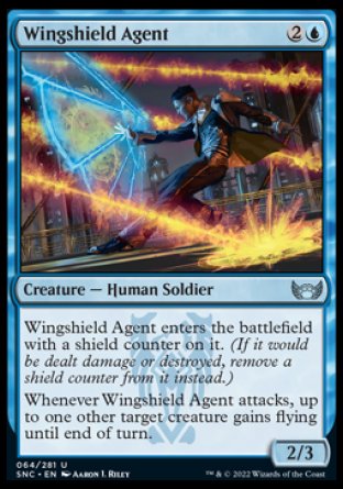 (064) Magic The Gathering Streets of New Capenna Single: Wingshield Agent Holo Uncommon