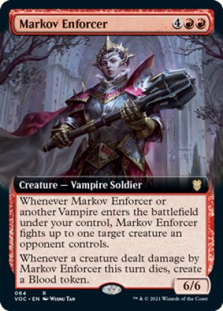 (064) Magic The Gathering Commander: Innistrad: Crimson Vow Single: Markov Enforcer (V.2)  Rare