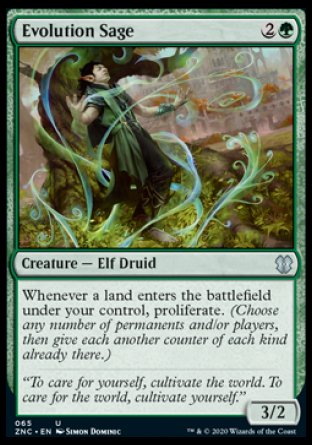 (065) Magic The Gathering Commander: Zendikar Rising Single: Evolution Sage  Uncommon