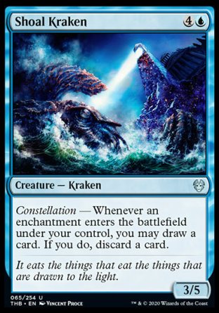 (065/254) Magic The Gathering Theros Beyond Death Single: Shoal Kraken Holo Uncommon