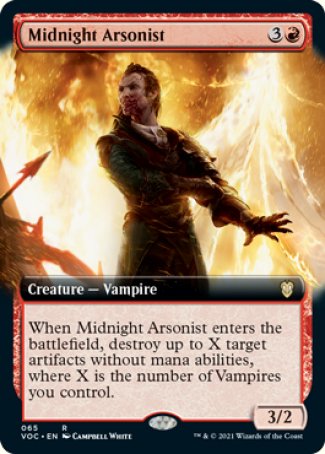 (065) Magic The Gathering Commander: Innistrad: Crimson Vow Single: Midnight Arsonist (V.2)  Rare
