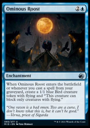 (065) Magic The Gathering Innistrad: Midnight Hunt Single: Ominous Roost Holo Uncommon