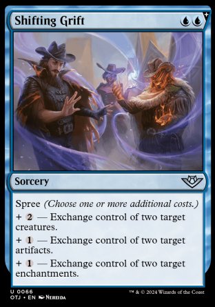 (066) Magic The Gathering Outlaws of Thunder Junction Single: Shifting Grift  Holo Uncommon
