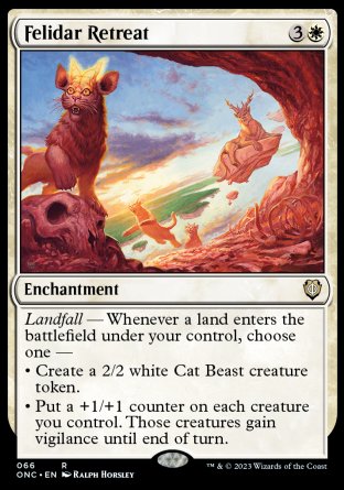 (066) Magic The Gathering Commander: Phyrexia: All Will Be One Single: Felidar Retreat  Rare